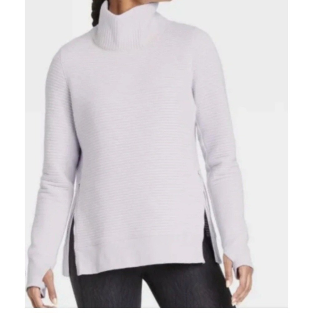 All In Motion Women's Lavender Quilted Ribbed Knit Pullover Sweater Size‎ Medium